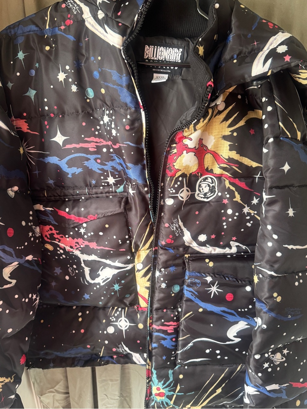 Billionaire Boys Club MenBlack Space Print Puffer Jacket